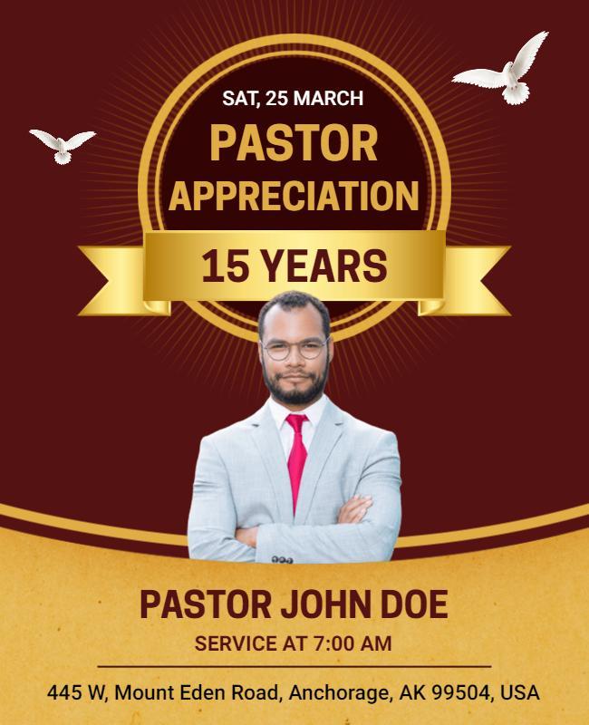 Pastor Appreciation Ceremony Flyer Template