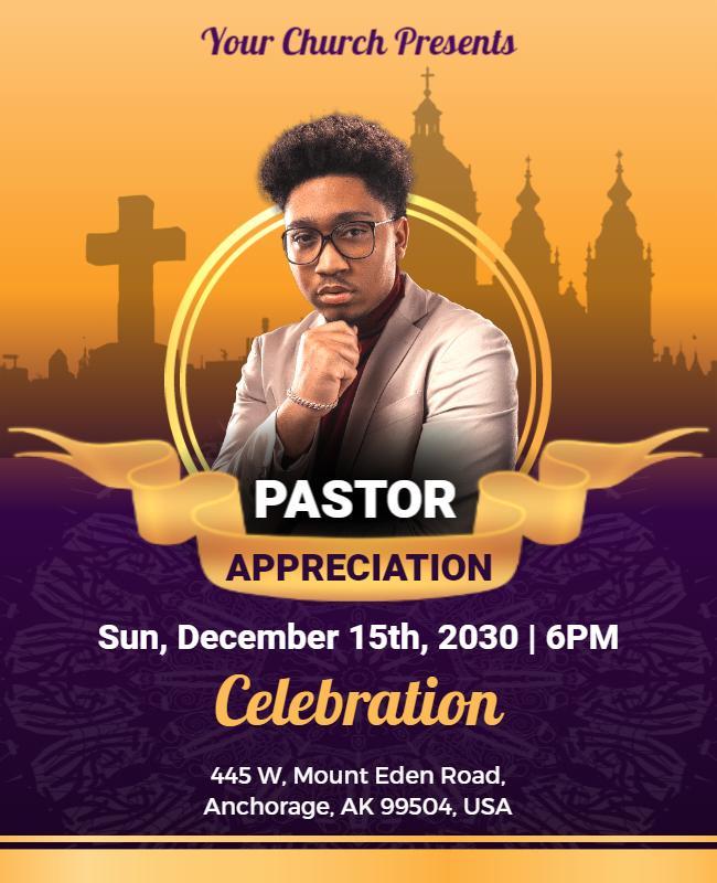 Pastor Appreciation Church Event Flyer Template