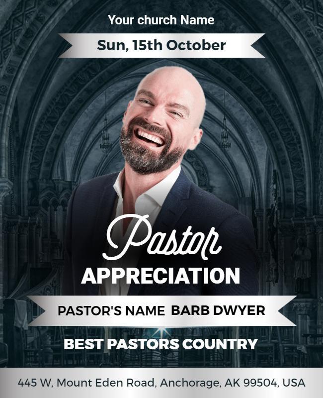 Pastor Appreciation Event Announcement Flyer Template