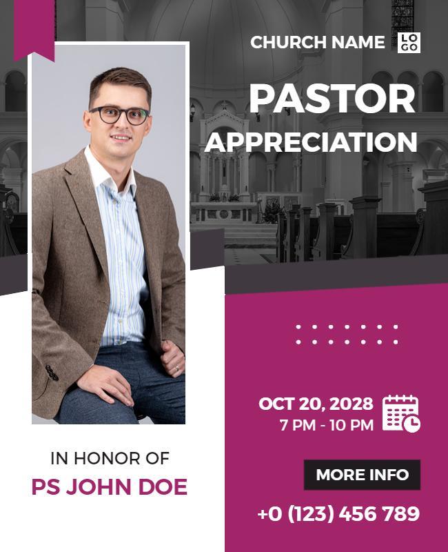 Pastor Appreciation Event Flyer Template