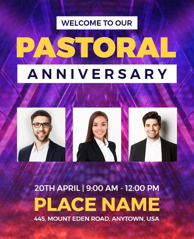 Dynamic Purple Pastoral Anniversary Event Flyer Template