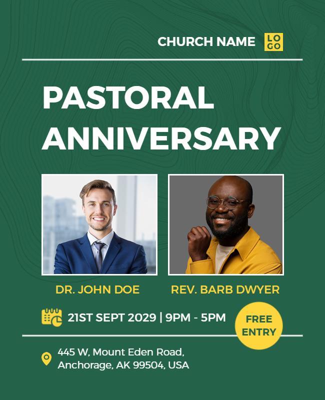 Pastoral Anniversary Celebration Event Flyer Template