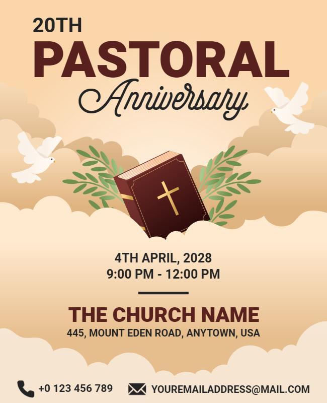 Pastoral Anniversary Celebration Flyer Template