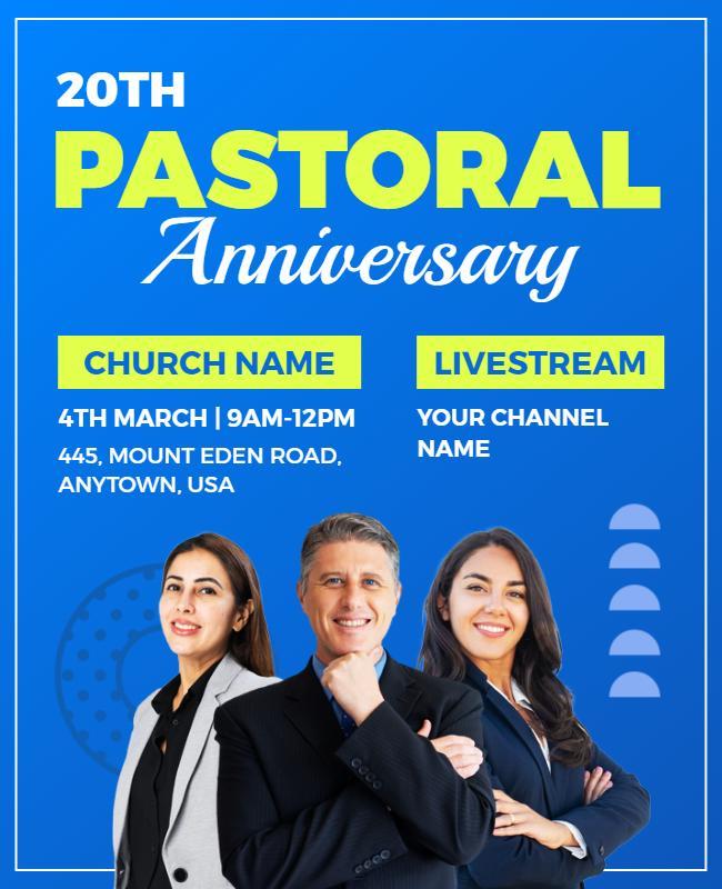 Pastoral Anniversary Celebration Livestream Flyer Template