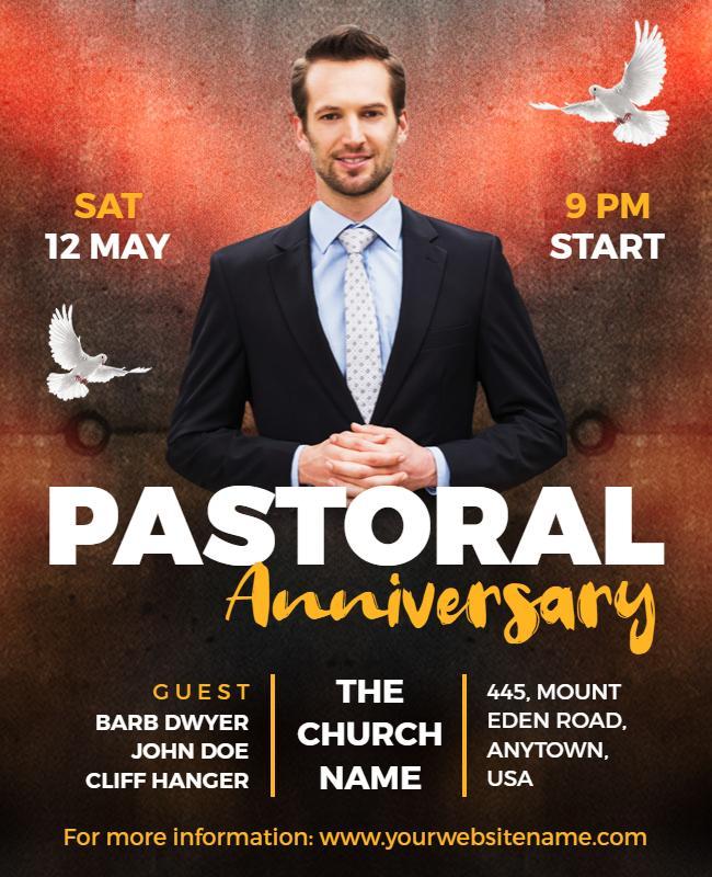 Pastoral Anniversary Church Event Flyer Template