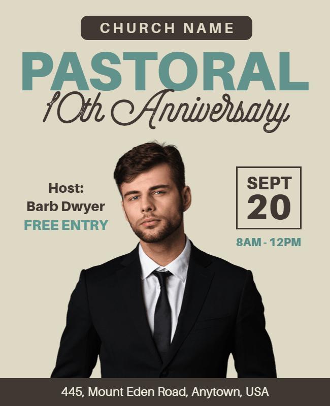 Pastoral Anniversary Event Flyer Template