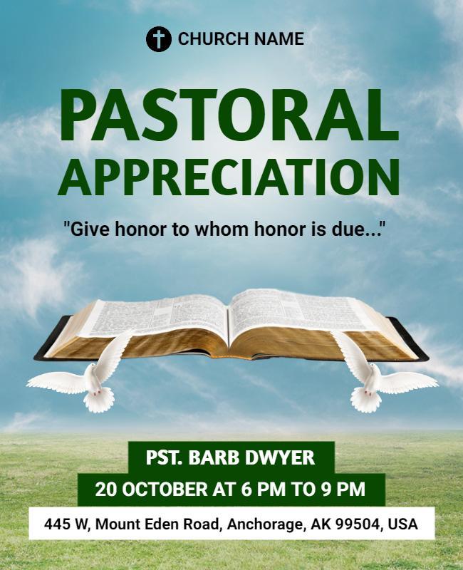 Pastoral Appreciation Church Event Flyer Template