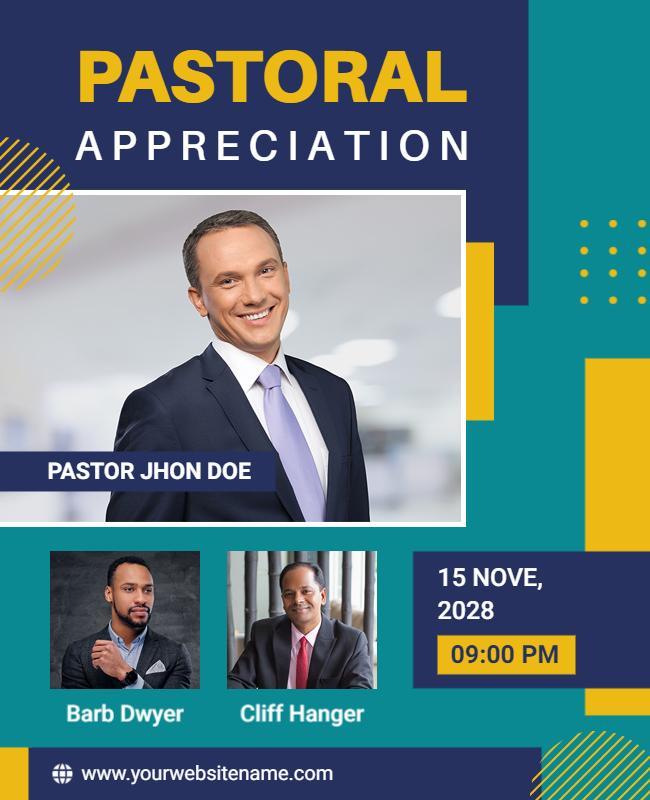 Pastoral Appreciation Event Announcement Flyer Template