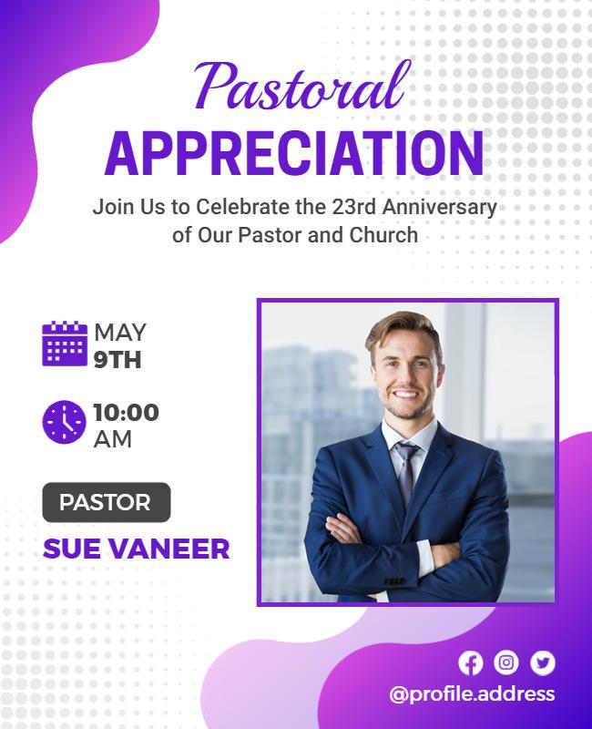 Pastoral Appreciation Event Flyer Template