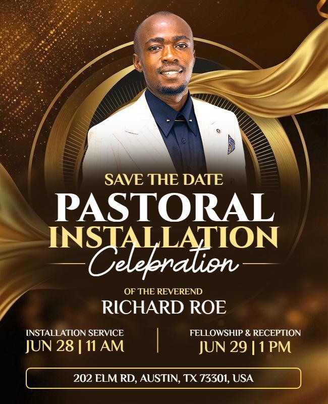 Pastoral Installation Celebration Event Flyer Template