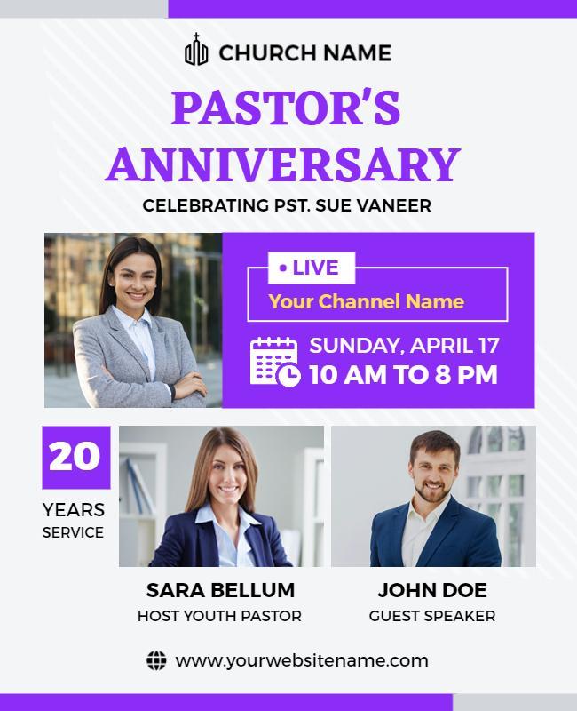 Pastors Anniversary Celebration Event Flyer Template