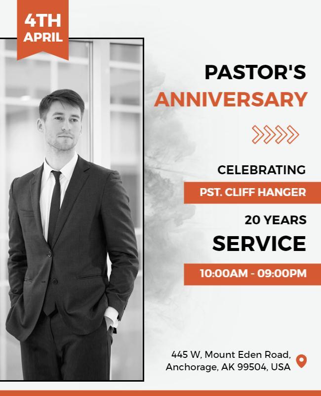 Pastors Anniversary Celebration Service Flyer Template