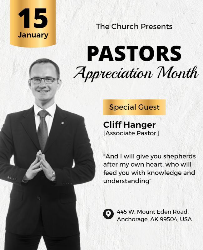 Pastors Appreciation Month Event Flyer Template