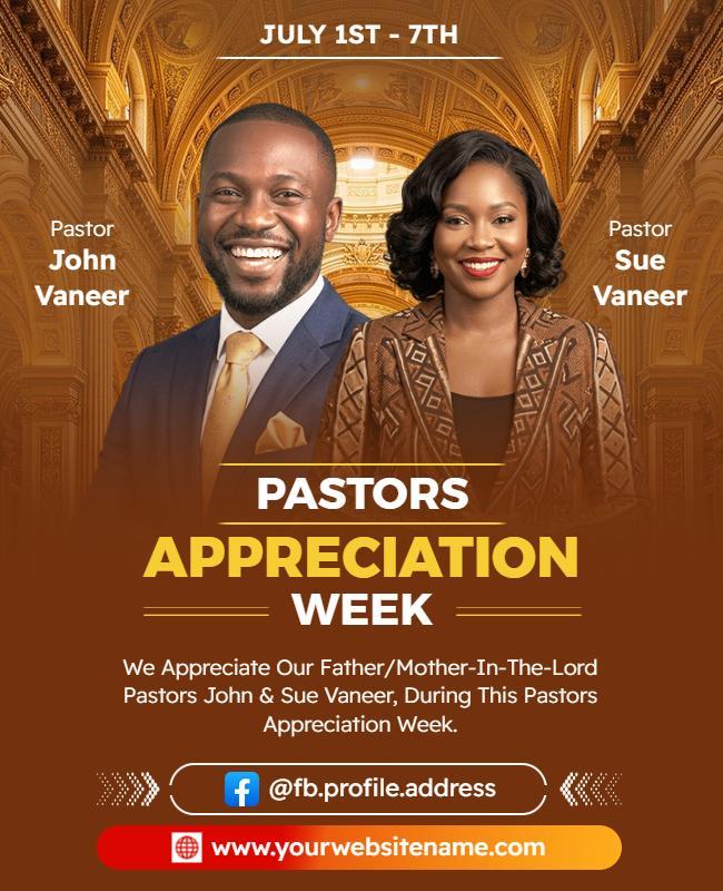 Pastors Appreciation Week Celebration Poster Template