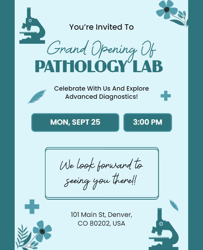 Pathology Lab Grand Opening Event Flyer Template