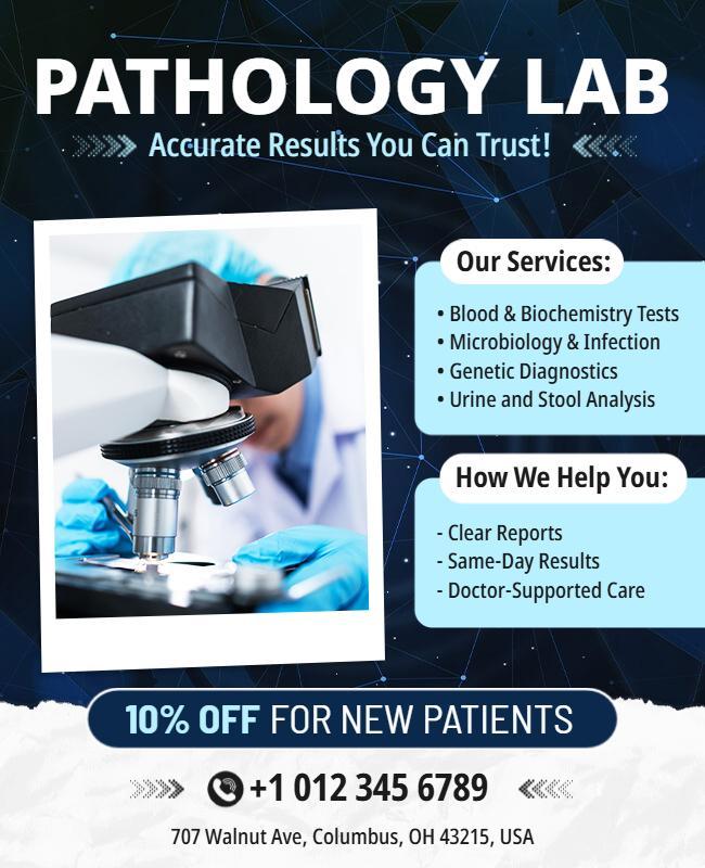 Pathology Lab Services Promotional Flyer Template