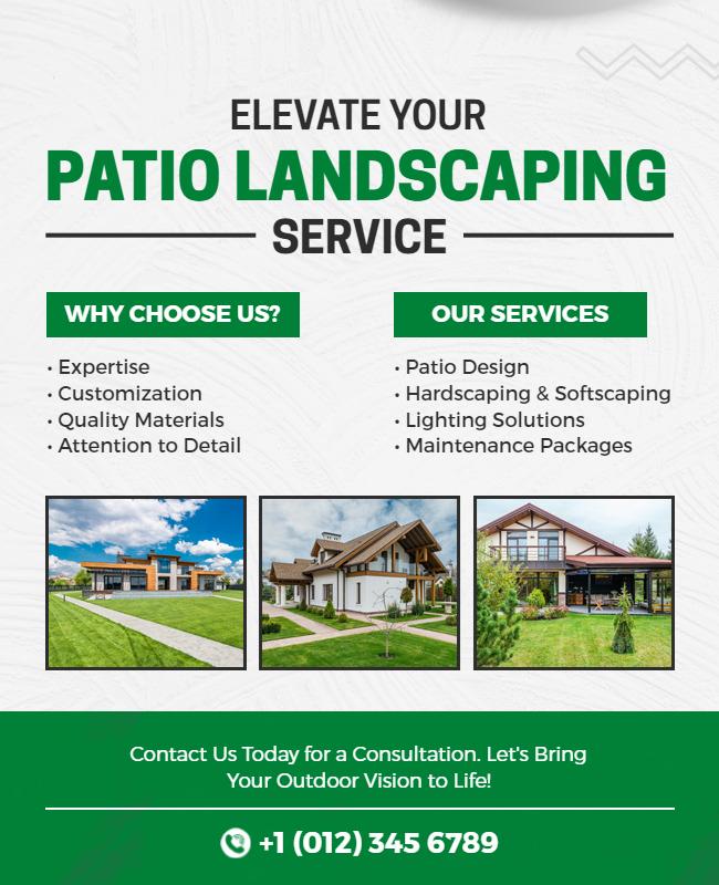 Patio Landscaping Service Promotion Flyer Template