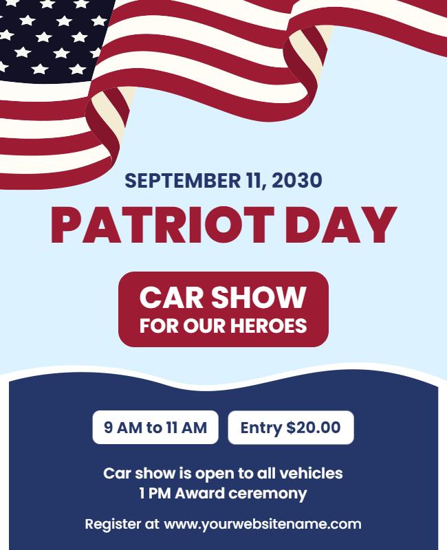 Patriot Day Car Show Event Flyer Template