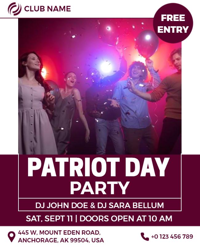 Patriot Day Celebration Party Flyer Template