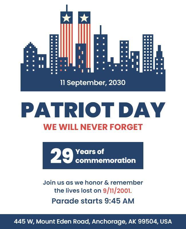 Patriot Day Commemoration Event Flyer Template