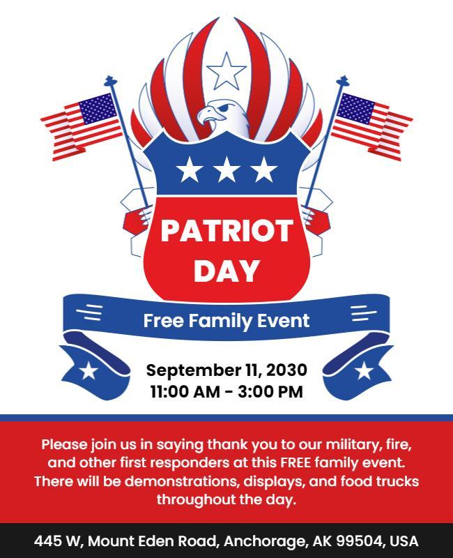 Patriot Day Free Family Event Flyer Template