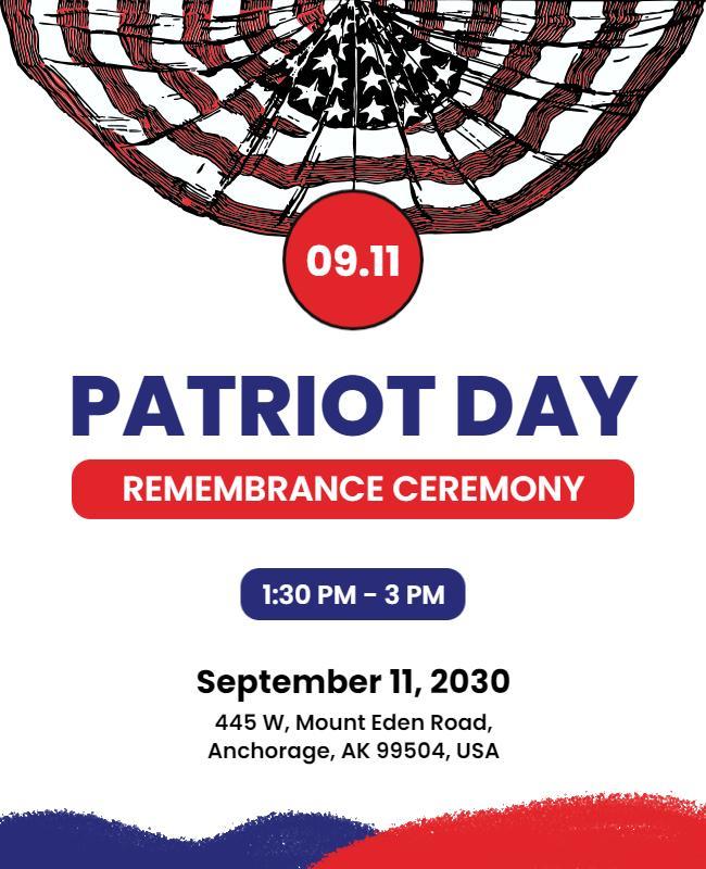 Patriot Day Remembrance Ceremony Flyer Template