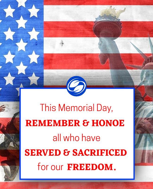 Patriotic American Flag Memorial Day Tribute Poster Template
