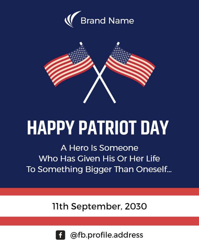 Patriotic Blue American Flag Tribute Poster Template