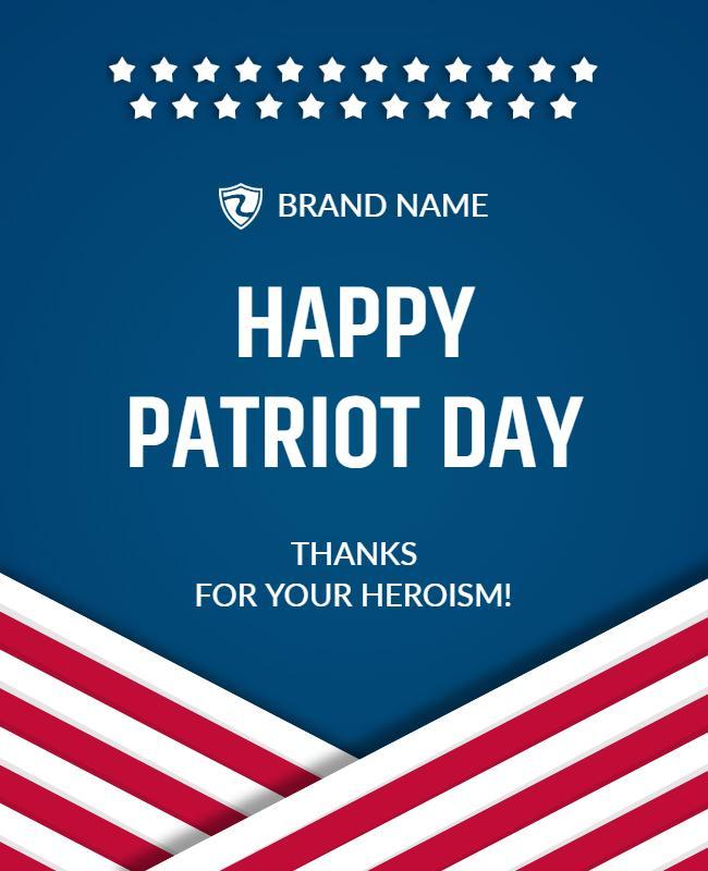 Patriotic Blue Celebration for Patriot Day Poster Template
