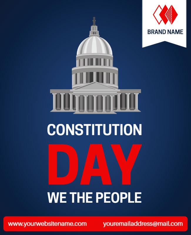 Patriotic Blue US Constitution Day Celebration Flyer Template