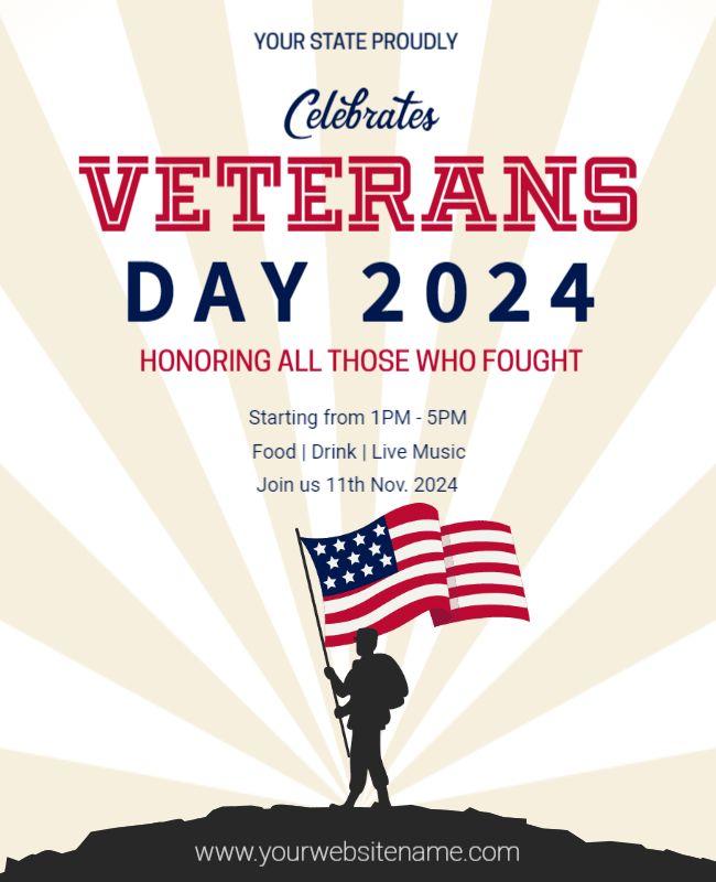 Patriotic Celebration for Veterans Day 2024 Poster Template