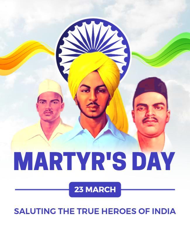 Patriotic Colorful Martyr's Day Tribute Poster Template