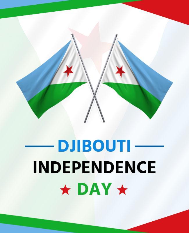 Patriotic Djibouti Independence Day Celebration Poster Template