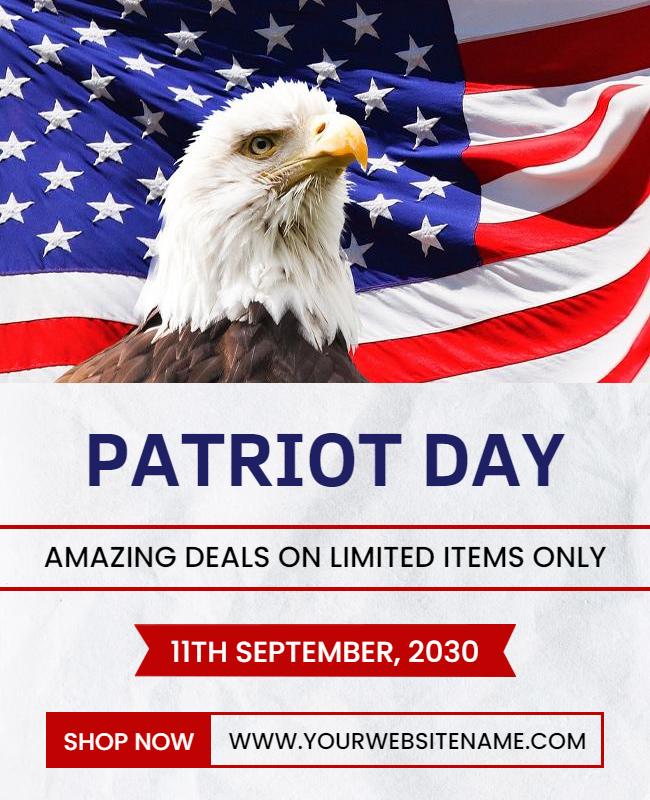 Patriotic Eagle-Themed Patriot Day Sale Poster Template