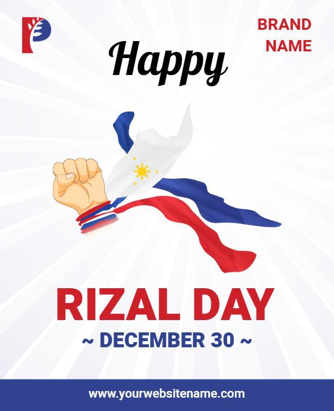 Patriotic Filipino Independence Celebration Rizal Day Poster Template