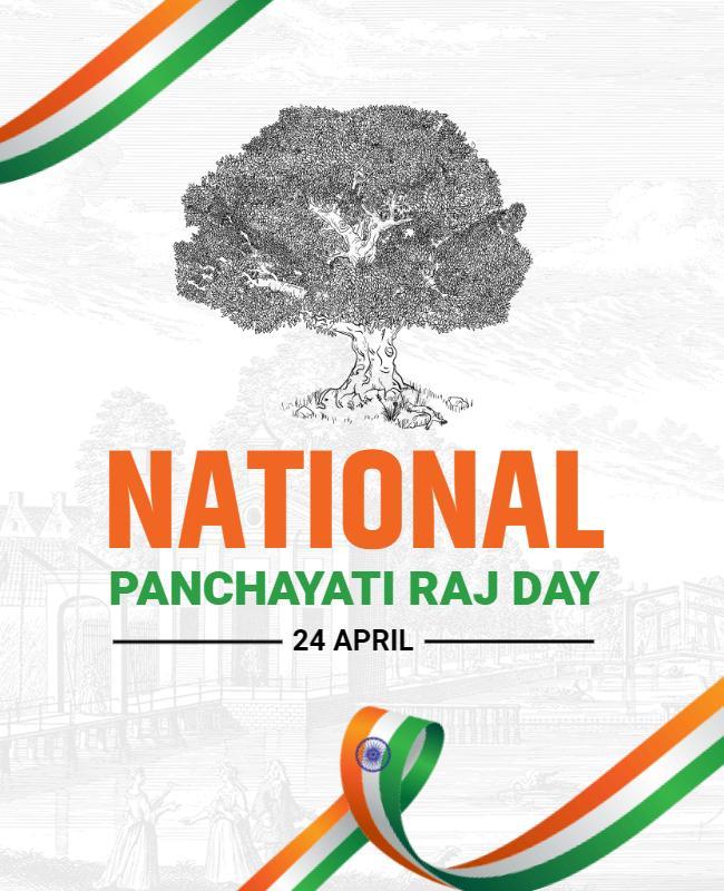 Patriotic Green Tree Celebration for National Panchayati Raj Day Poster Template