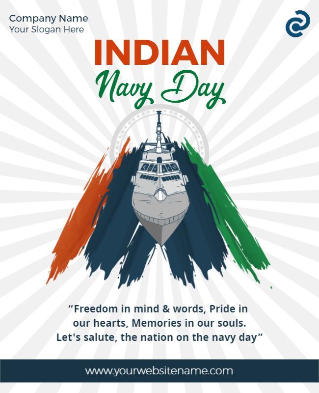 Patriotic Indian Navy Day Celebration Poster Template