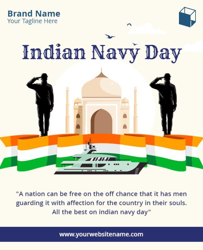 Patriotic Indian Navy Day Salute Celebration Poster Template