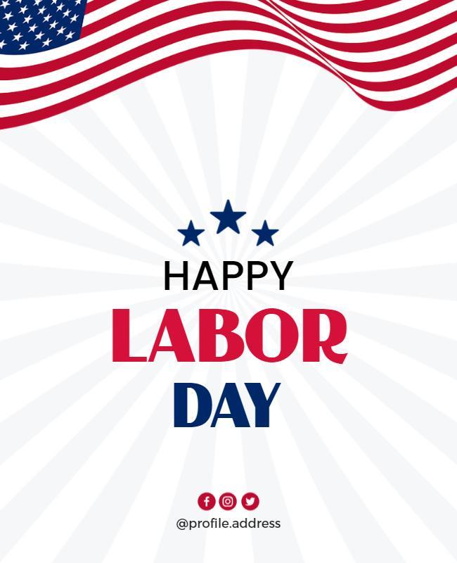 Patriotic Labor Day Celebration Flyer Template