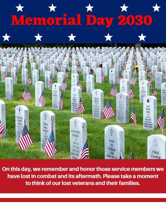 Patriotic Memorial Day Remembrance with Flags Poster Template