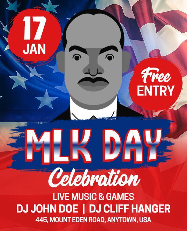 Patriotic MLK Day Celebration with Live Music Poster Template