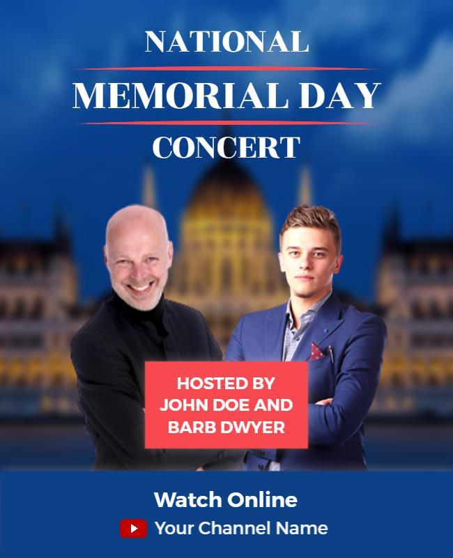 Patriotic National Memorial Day Concert Poster Template