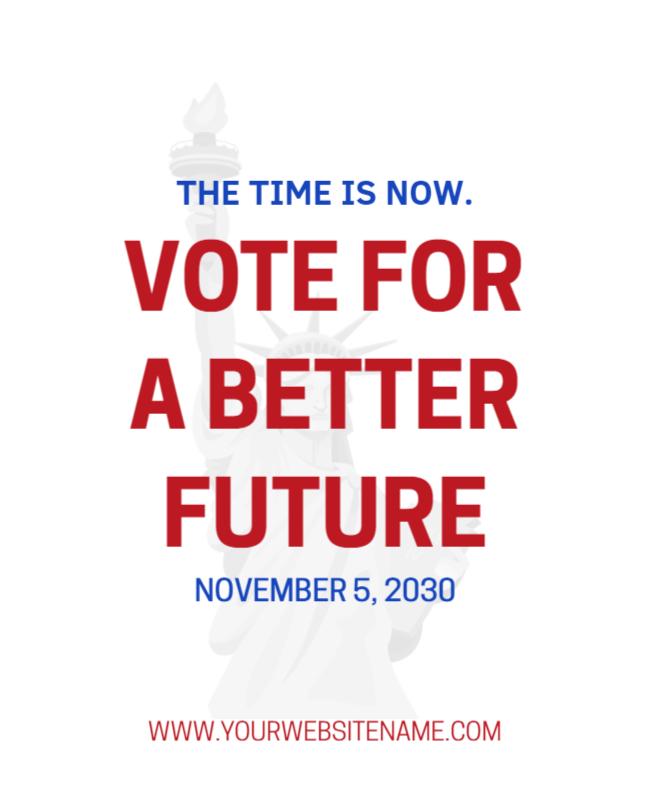 Patriotic Red and Blue Voting Awareness Campaign Poster Template