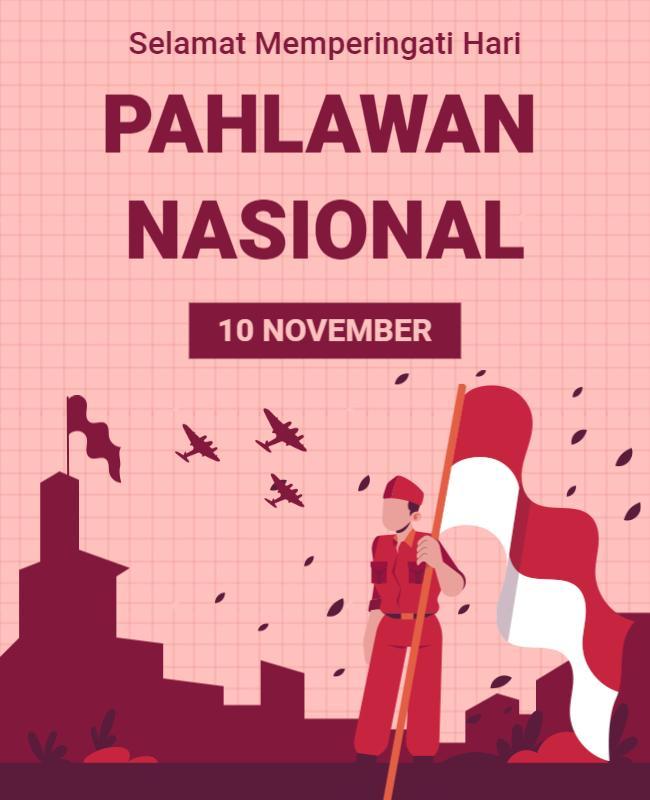 Patriotic Red National Heroes Day Celebration Poster Template