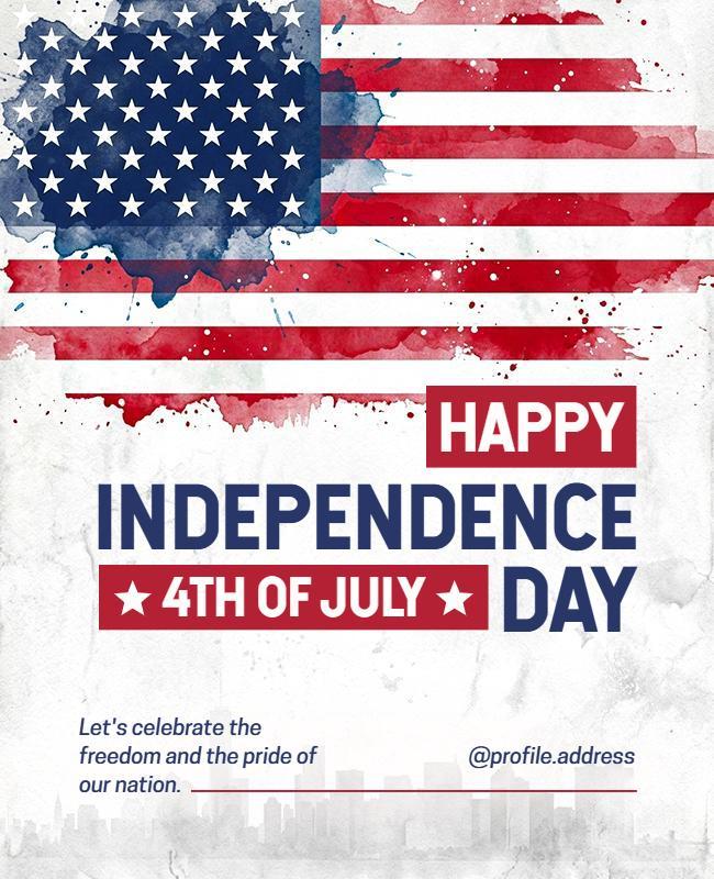 Patriotic Red White and Blue Celebration Poster Template