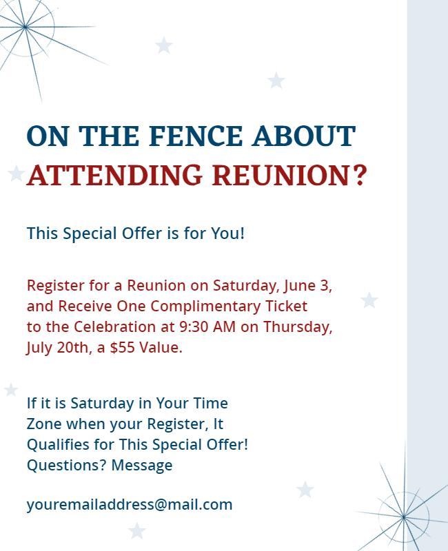 Patriotic Stars and Stripes Reunion Invitation Poster Template