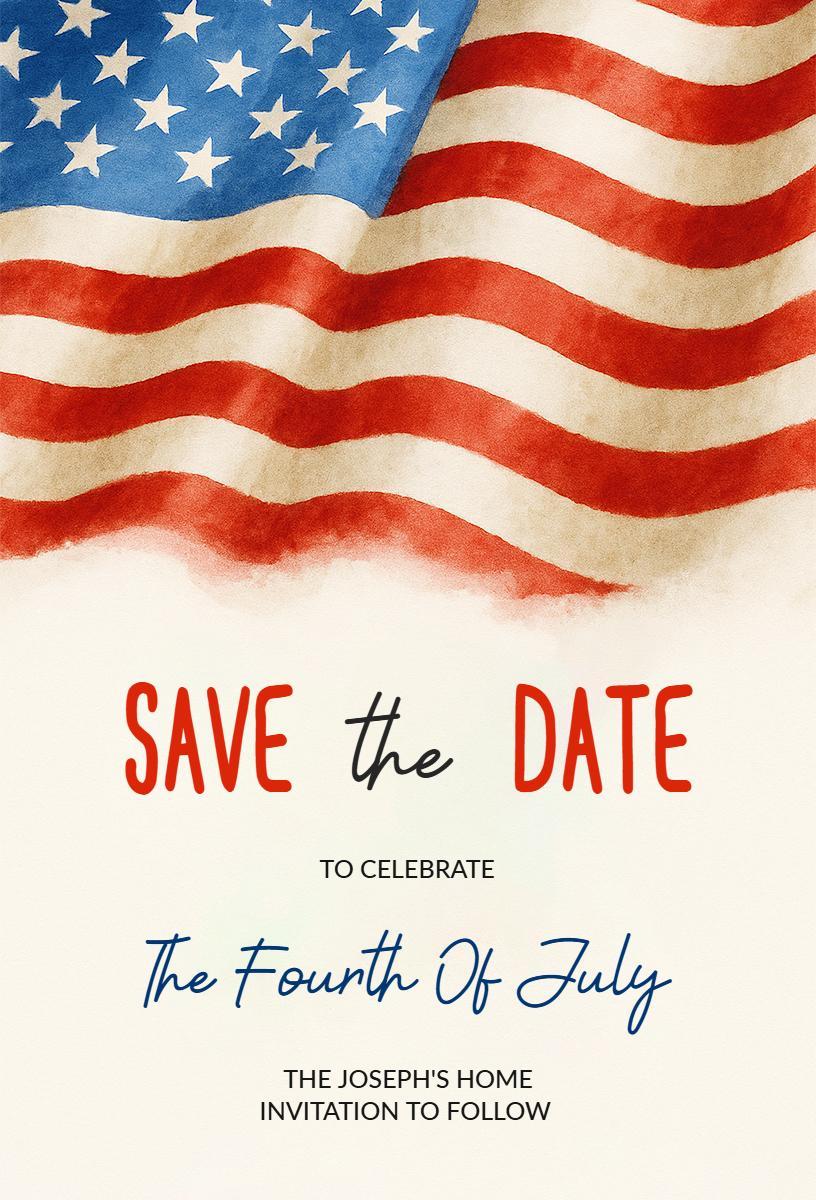 Patriotic Stars Stripes 4th of July Celebration Invitation Template
