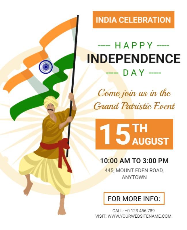 Patriotic Themed India Independence Day Celebration Flyer Template