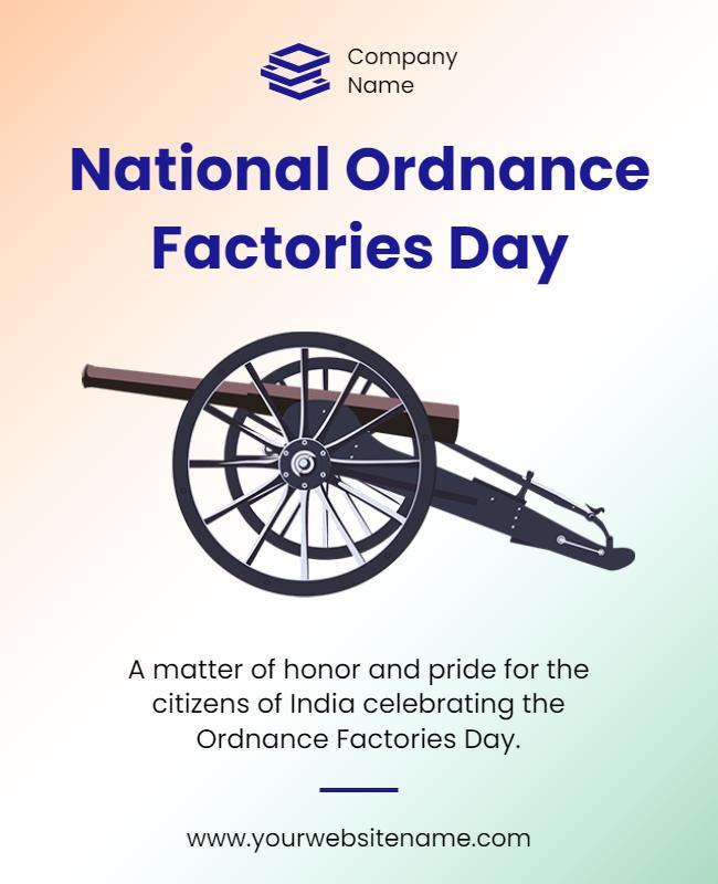 Patriotic Tribute to National Ordnance Factories Day Poster Template
