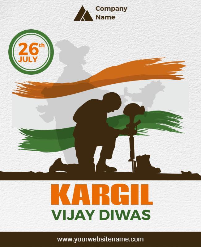 Patriotic Tricolor Kargil Vijay Diwas Commemoration Poster Template